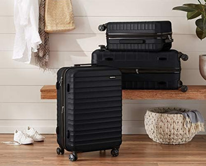 👉 Hartschalen Handgepäckkoffer 55 cm – Leichter Trolley mit 360° Rollen & stabilem Gehäuse, Schwarz